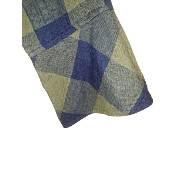 Time & Tru Womens Blouse XXL Olive Branch Plaid Tie Front Long Sleeve 100 Cotton - Picture 6 of 9